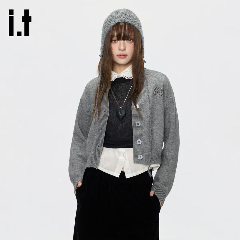 GROUND ZERO Women's Rhinestone V-Neck Cardigan Sweater