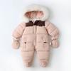 Vinter Babyflicka Jumpsuit Varm Baby Overall Handskar Baby Skidkläder Förtjockad Spädbarn Snödräkt Barnkläder Set