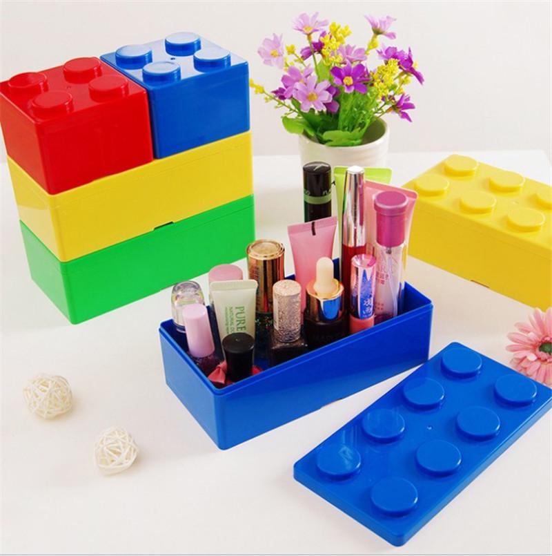 Stackable Block-Shaped Desktop Storage Organizer Box