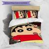 3pcs Crayon Shin-chan pattern bedding set duvet cover set includes duvet cover &pillowcases,perfect all season bedroom decoration&gift