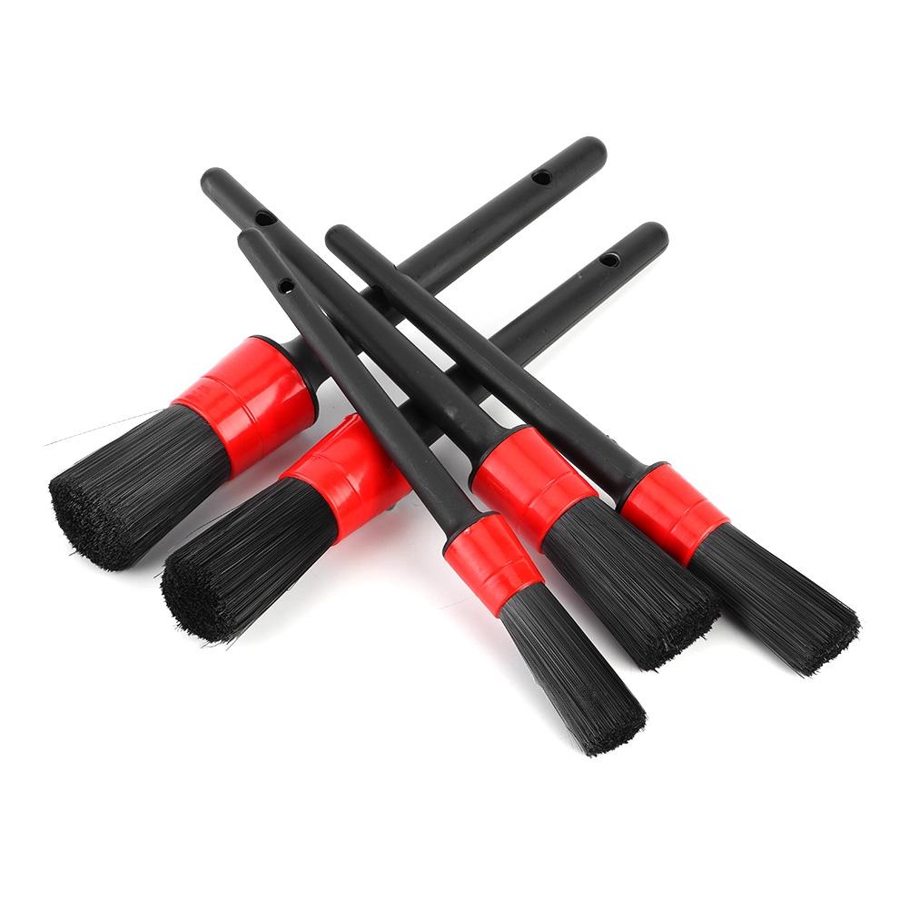 5pcs Car Detailing Brush Dry Wet Dual Use Cleaning Washing Hair Brushes Portable Auto Detail Tool