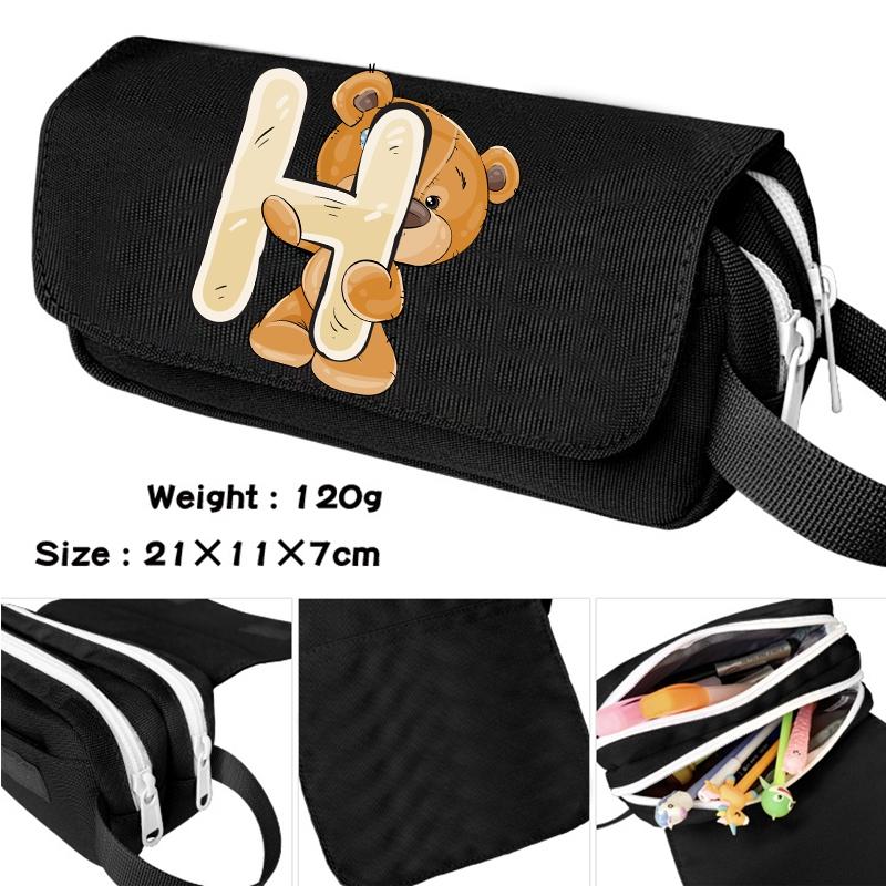 

Маленький Медведь 26 английских букв пенал школьная сумка-карандаш канцелярские принадлежности Kawaii Kuromi косметичка для мальчиков и девочек подарок