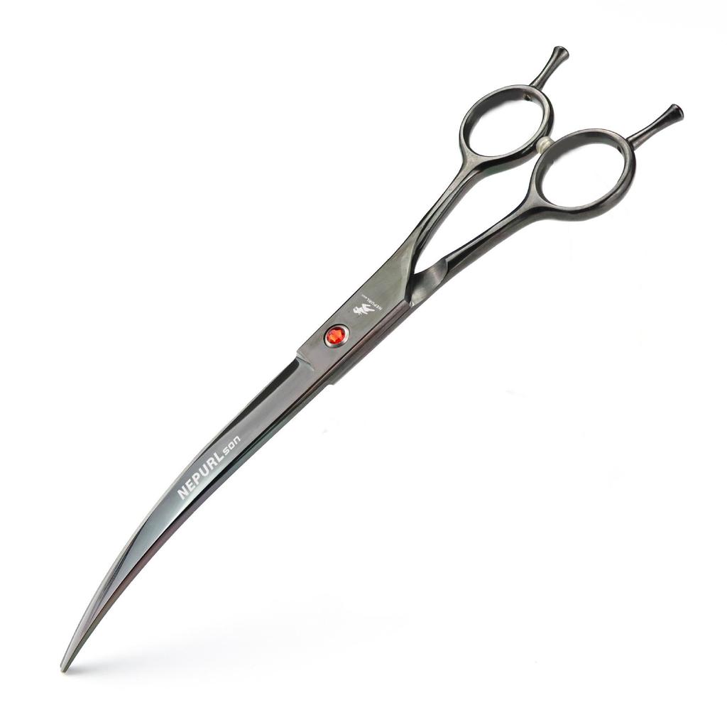 8-inch Napsen Black Plating Pet Grooming Scissors Set: Straight Shears & Comb