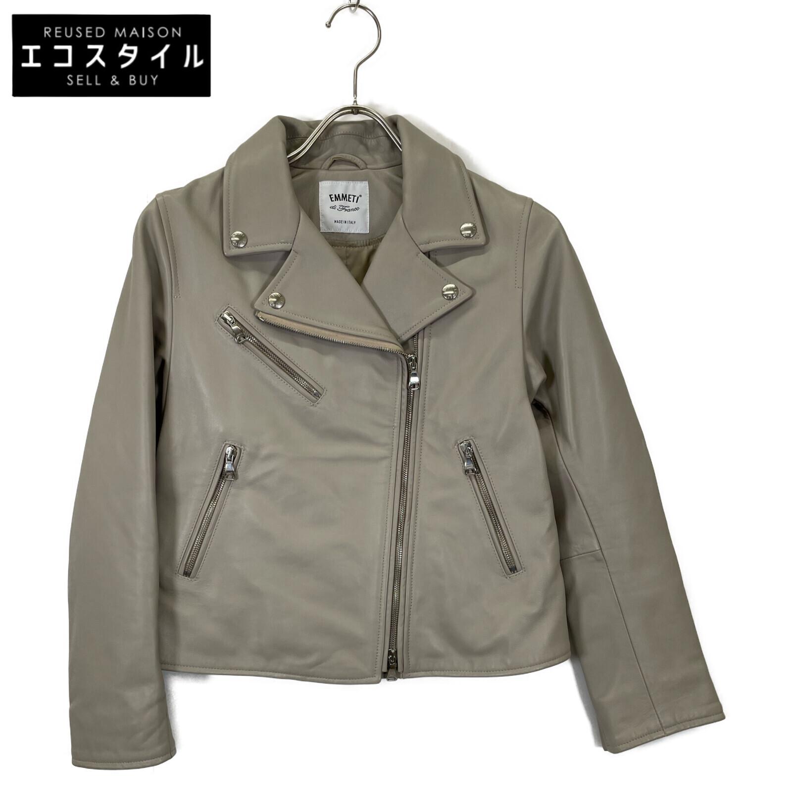 

EMMETI Grey 22-207-08-110839 ANNABEL Double Rider Jacket in Lambskin Jacket 38 grayUsed