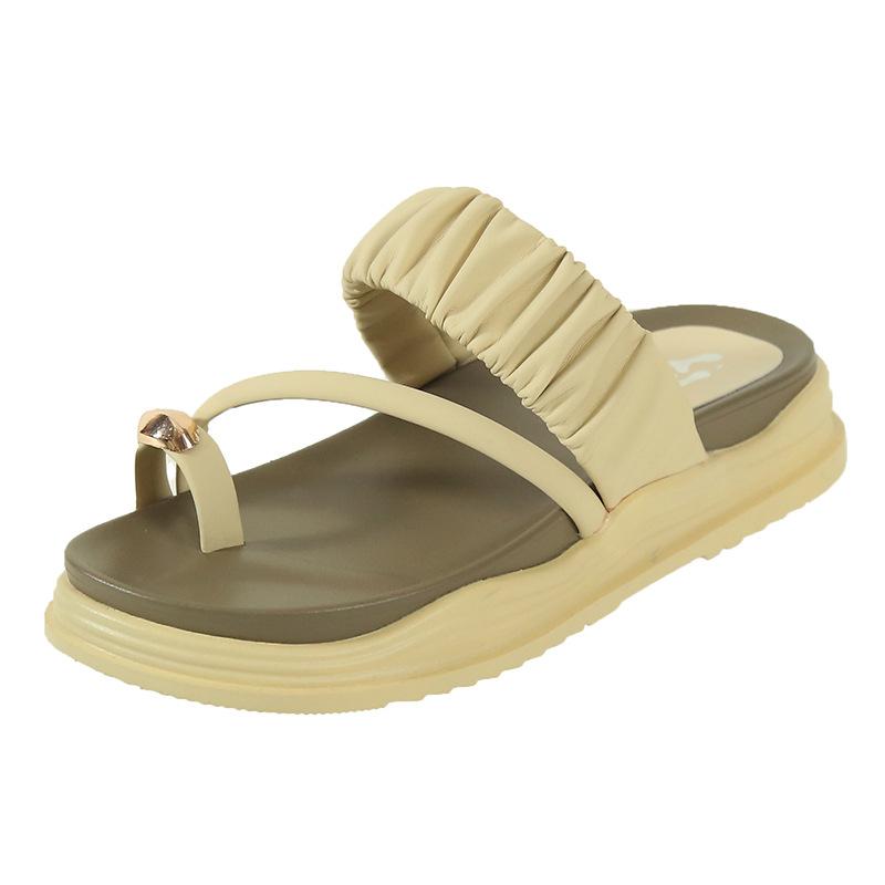 

In the summer of 2024, the new thick-soled women s slippers with toes, Korean version of versatile flat heels, and women s sandals are trendy. 40 жовтий