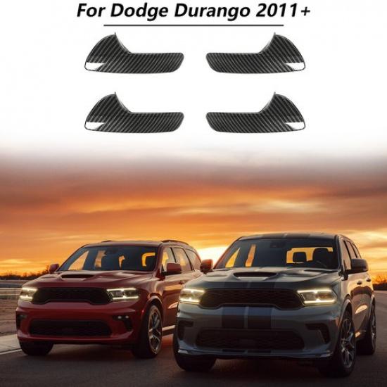 4Pc Carbon Fiber Interior Door Handle Decor Trim Cover For Dodge Durango 2011-24