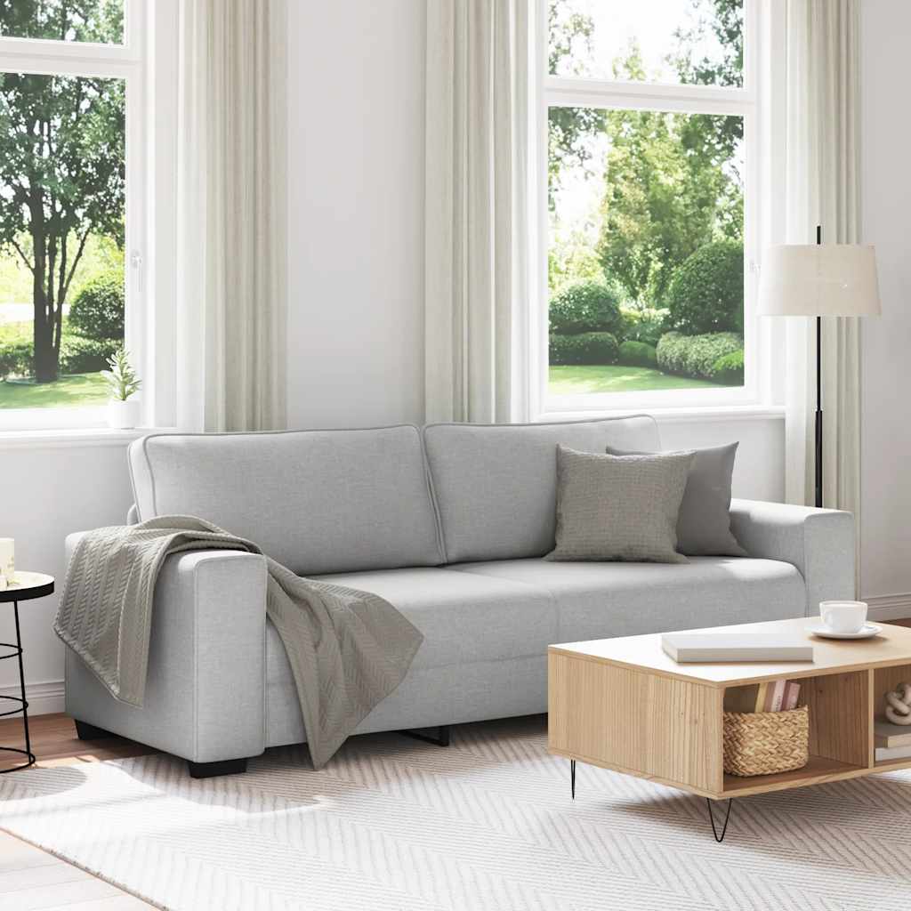 3 Seater Sofa Cloud Gray 220x77x82 cm Fabric