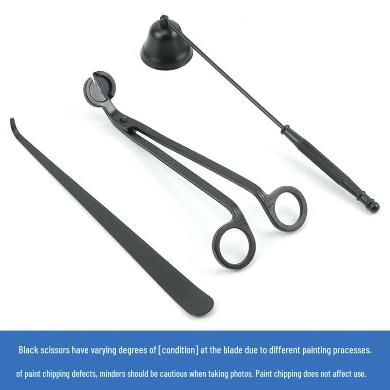 Aroma Candle Tool Kit: Wick Trimmer, Snuffer, Extinguishing Hook, and Tray.