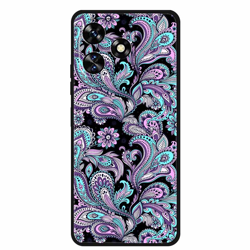 Funda For Oukitel C51 Case Cute Cartoon Cat Black Silicone Soft Phone Case For Oukitel C51 Back Cover Cases C 51 Coque 6.8" Capa