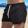 Sommer Low Rise Elastischer Bund Kordelzug Strand Surfen Shorts Atmungsaktive Seite Unregelmäßige Trim Männer Bademode Shorts