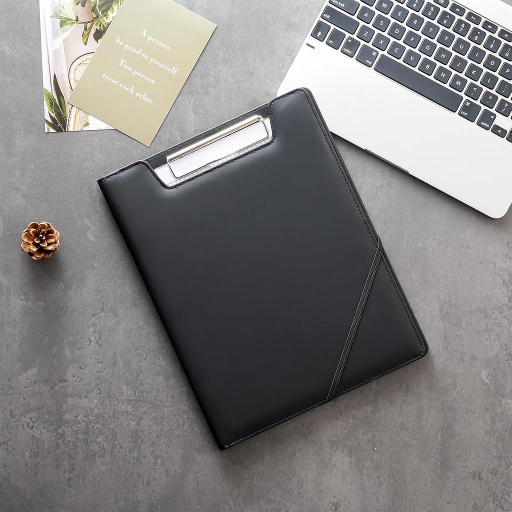 ProCase Clipboard Folder Portfolio, Leather Business Padfolio Organizer Letter Size Professional Folder Binder for Interview Meeting Resume Office