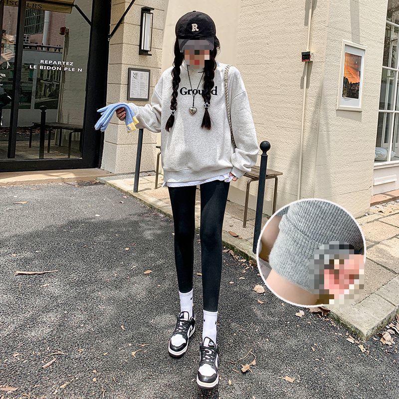 

Женские серые леггинсы в рубчик на подкладке из овечьей шерсти, теплые и облегающие для весны, осени и зимы Large Size, XL, 115-150 jin