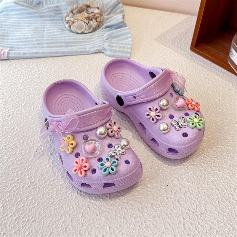 Non-slip Princess Flower Summer 2026 Girls' Sandals - Baby & Home, Outdoor, Parent-Child Slip-on Shoes