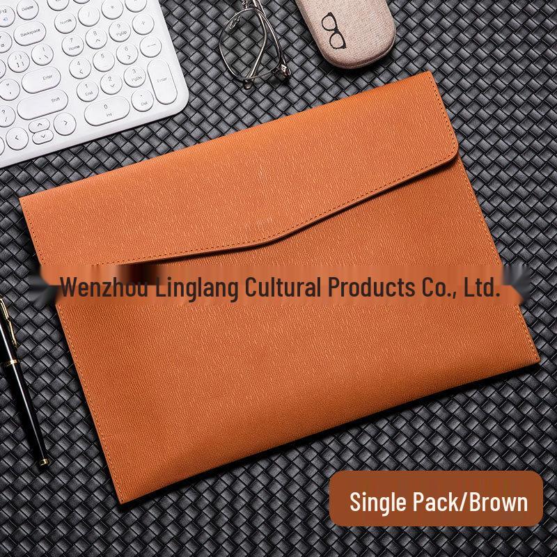 Leather A4 Document Organizer - Business File & Receipt Storage Folder