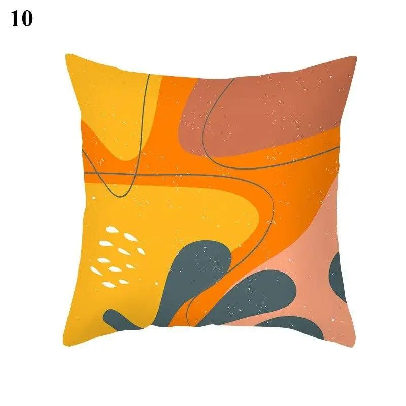 Clip Red Brown Pillowcase Decorative Geometric Print Abstract Pattern Pillowcase Home Supplies Pillowcase Sofa Cushion Cover