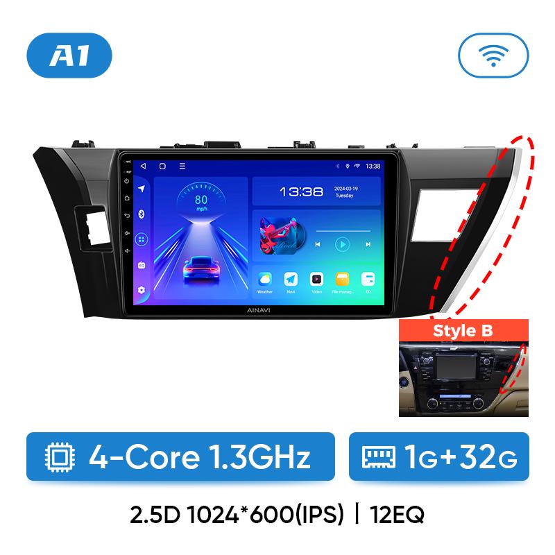 

Ainavi Автомагнитола для Toyota Corolla 11 2012-2016 E170 E180 Carplay Android auto Qualcomm Автомобильная стереосистема Мультимедийный проигрыватель 4Gwifi DSP