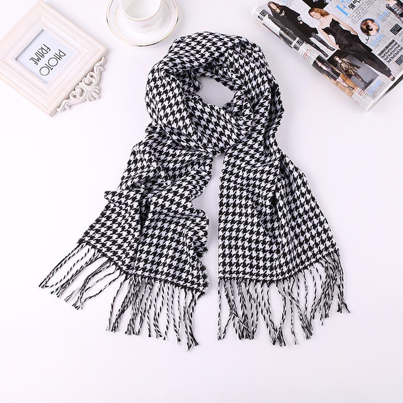 Men'S Winter Plaid Scarf Warm Women Cashmere Shawls Scarves Casual Tassel Scarfs Man Business Scarf Pashmina
