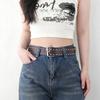 Studded Wide Leather Belt Women Punk Y2K Hip Hop Style Adjustable Waistband With Metal Pin Buckle