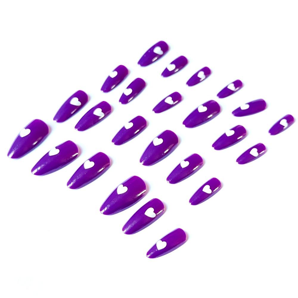Pointed Head French Fake Nails Wearable Manicure Press On Nails Waterproof Almond False Nail  Women