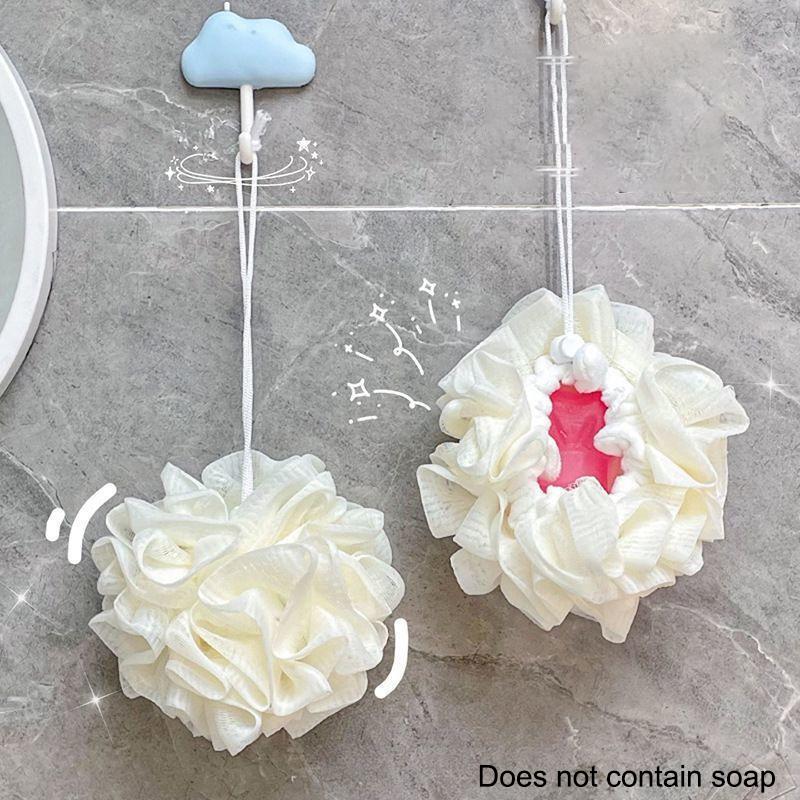 1 Piece Of Soft Loofah Sponge Bath Ball -2-In-1 Soap Dispenser And Body Scrub, Exfoliating Shower Ball For Men And Women