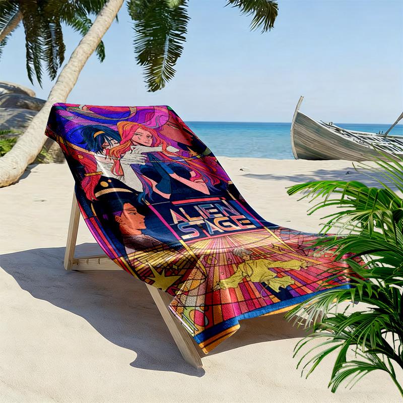 Alien Stage 2D Flat Print Beach Towel, Large Soft Quick Dry Towel for Beach Camping SwimmingSSTJ0917051