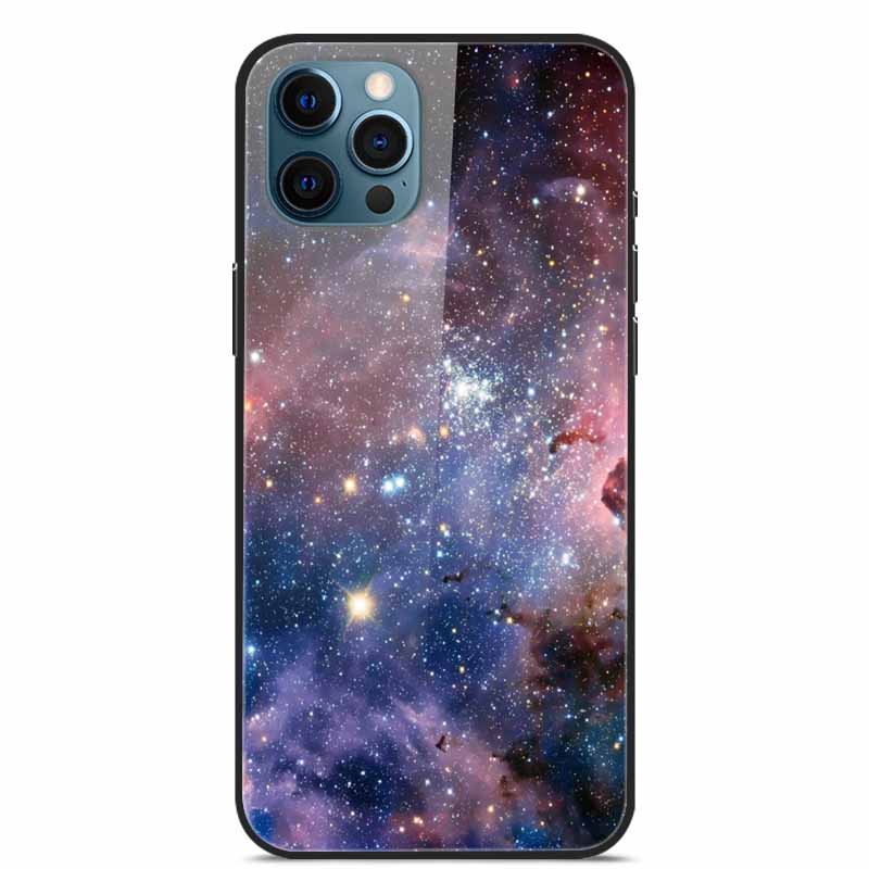 

Tempered Glass Hard Cover For iphone 12 pro max 12 mini Protective Back Phone Case for Apple iphone 12 iphone 12 pro Night Sky iphone12