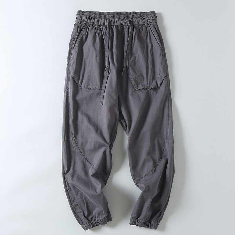Japanese Retro Workwear Pants for Men, Trendy Brand Loose Jogger Casual Long Pants, Men's Spring and Autumn Pure Cotton Sports Sweatpants