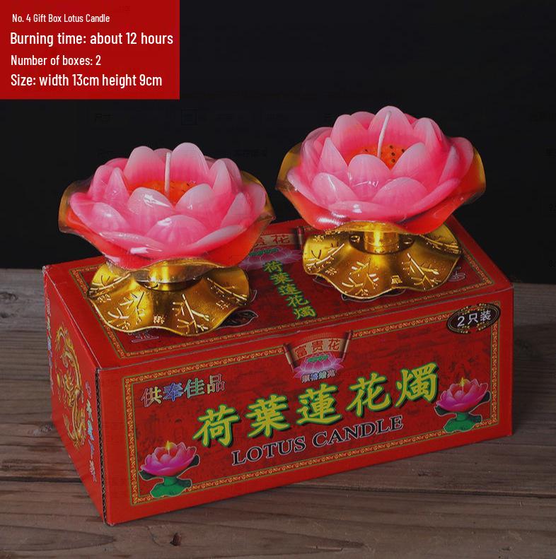 Lotus Lamp Candles: Red Floating Votive Lotus Candles Gift Box
