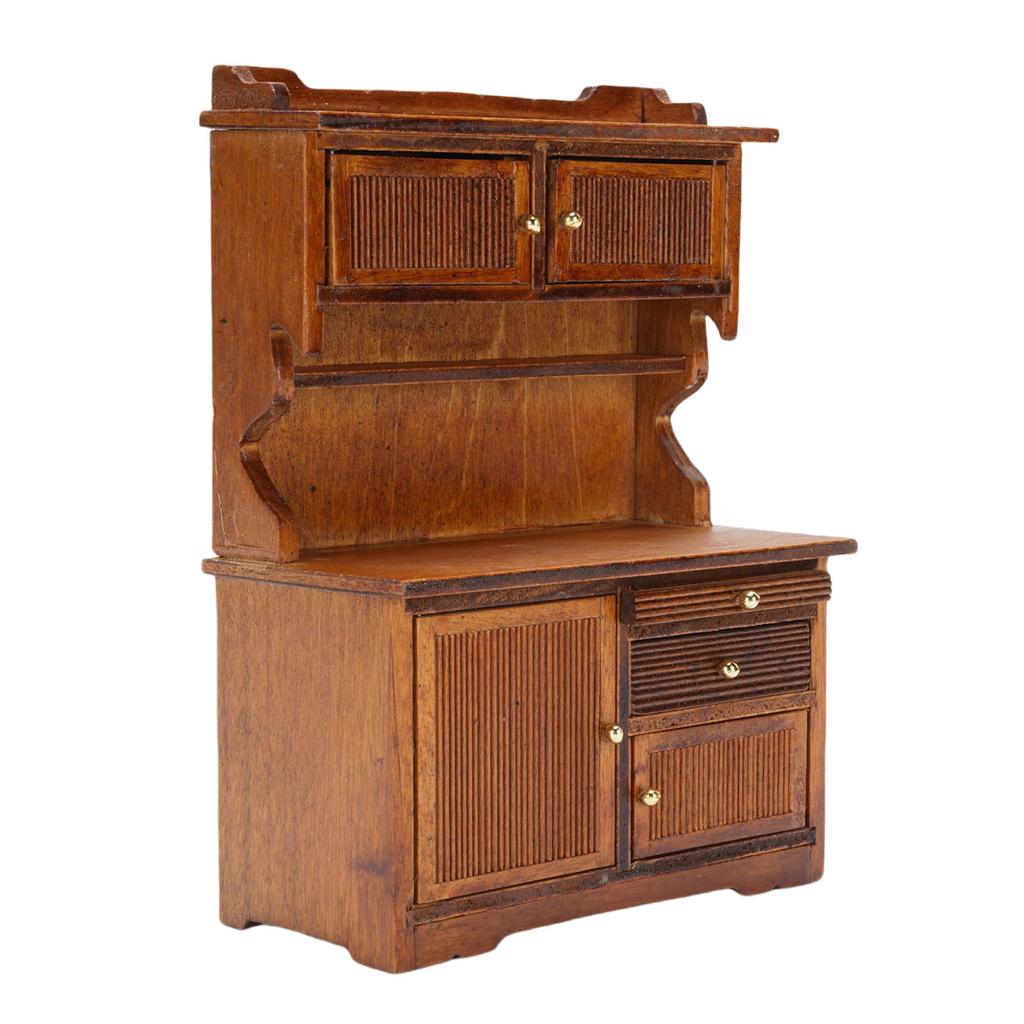 Dollhouse Sideboard 1 12 Scale 10x5x13.7cm Wooden Miniature Dollhouse Bookcase Cupboard