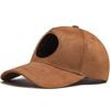 2025New Round Leather Labels Trendy Suede For Men Baseball Caps  Versatile Sun Hats Women's Hip-hop Visor Caps Outdoor Shade