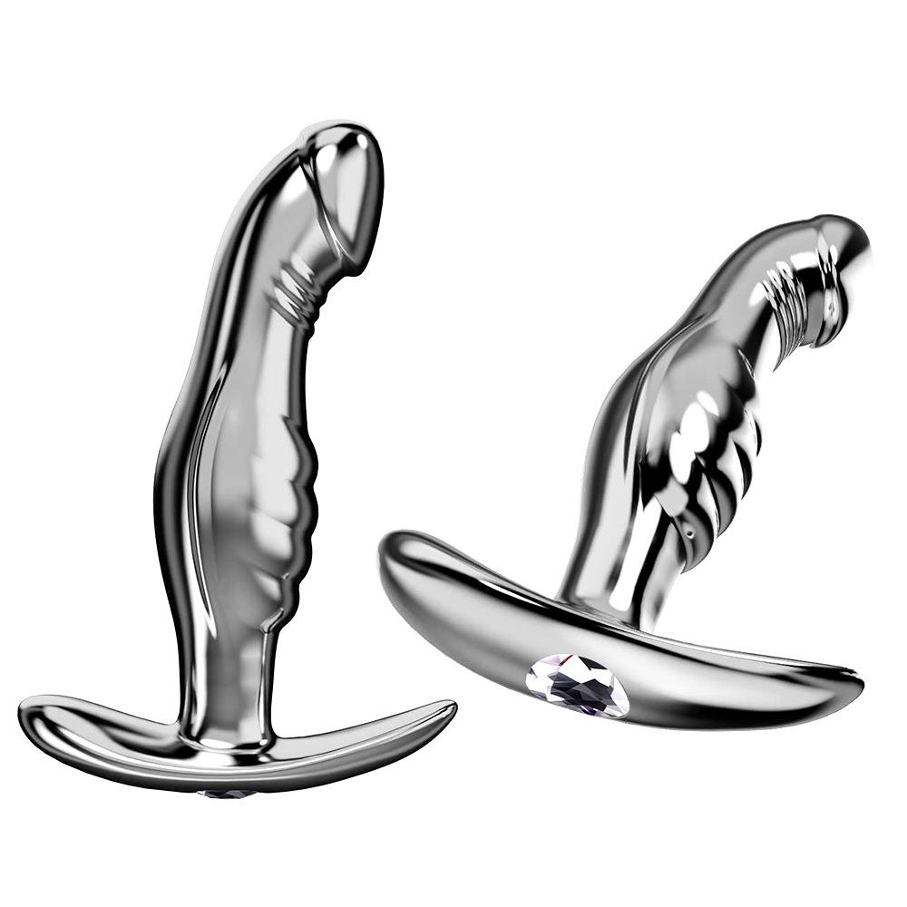 Elegante Butt Plug Metallico con Ingresso Posteriore in Lega di Alluminio