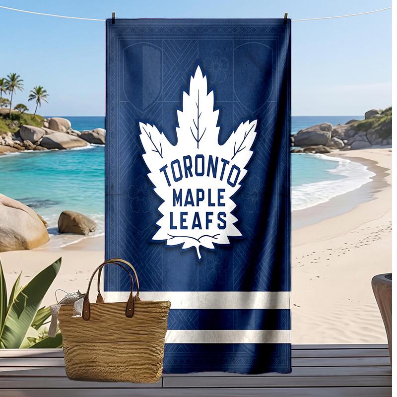Asciugamano da Spiaggia Stampa Toronto Maple Leafs Morbido Portatile Asciugatura Rapida?Asciugamano Asciutto Per Piscina Vacanza Estiva Sport all'Aperto