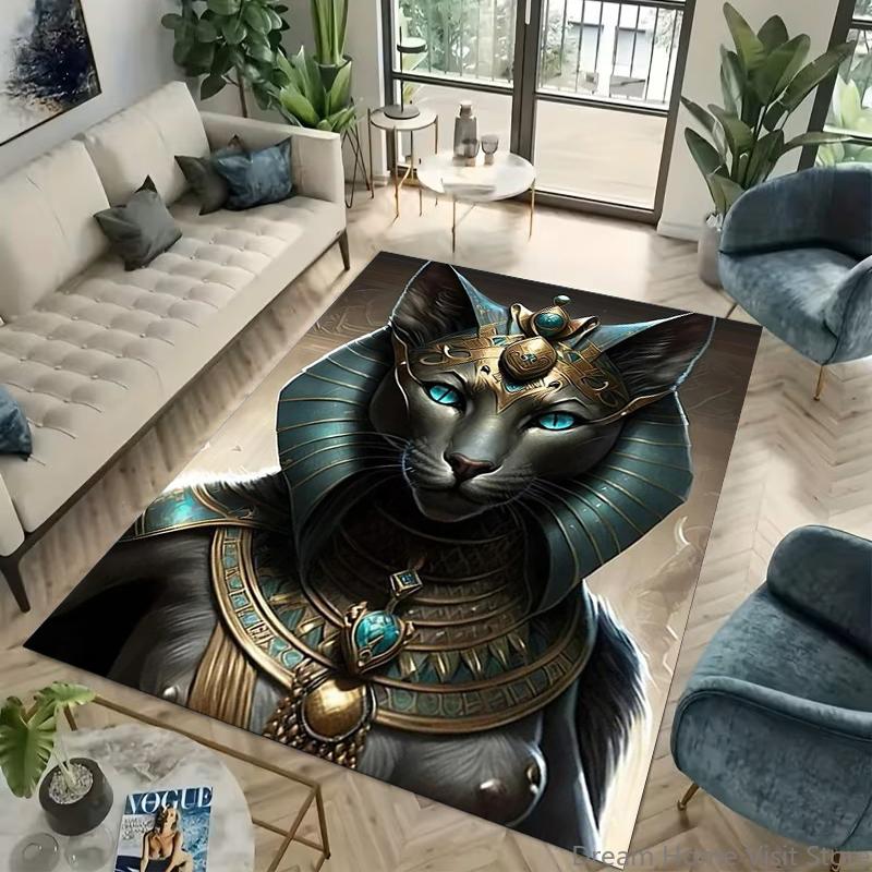 15 Size Ancient Cat Goddess Pattern Area Rug Carpet Bedroom Living Room Carpet Kitchen Floor Mat Home Decor Non-Slip Floor Mat