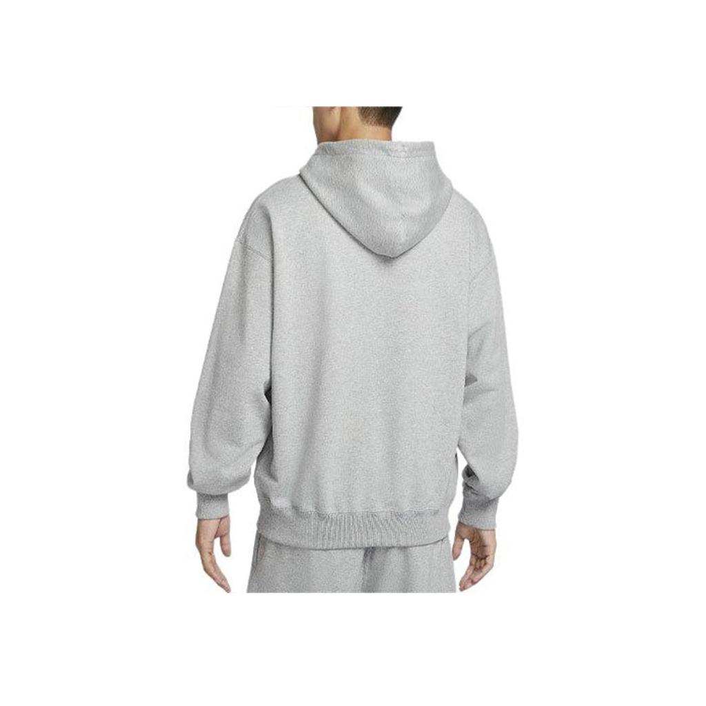 Nike Solo Swoosh Jednolity Kolor Logo Wygodna Luźna Bluza z Kapturem Męskie bluzy z kapturem Ciemnoszary DX0814-063