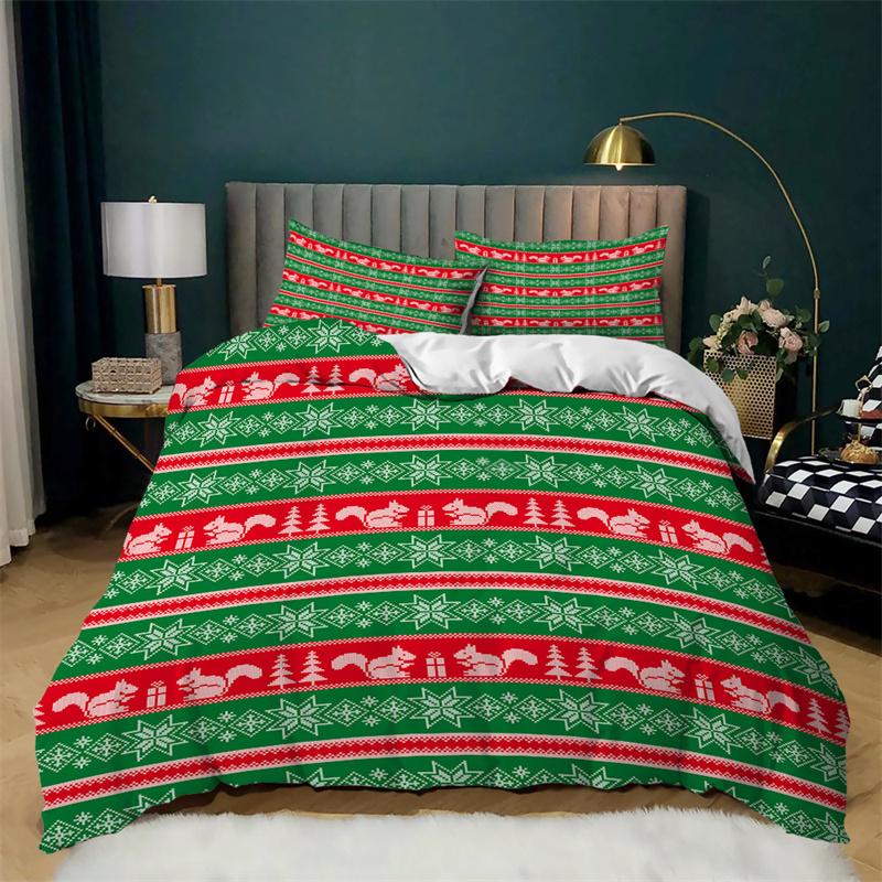 Christmas Duvet Cover Sets With Red White Snowflake Holiday Style Christmas Xmas Design For Christmas Bedroom Decoration Women