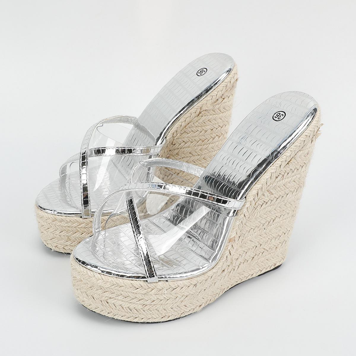 Женские босоножки на танкетке 15 см — фото 7