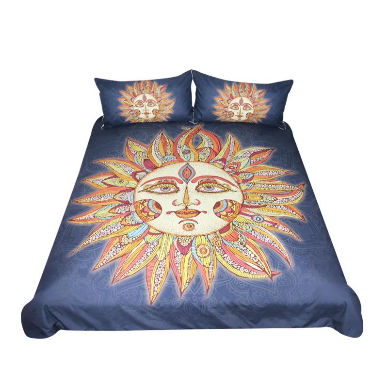 Boho Cosmic Soft Duvet Cover Set Quen Sized Dimensions Bohemian Beding Premium Golden Sun Warm Comforter Cover featuring Pilow Shams Celestial Ultra