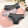 FINETOO 3PCS Women's Lace Panties Sexy Perspective Underwear Briefs Female Solid Color Hollow Out Lingerie Floral Intimates S-XL