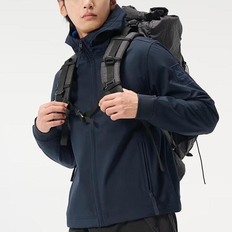 Timberland Outdoor Casual Windproof Fashion Comfortable Hooded Jacket Men Jackets Navy-Blue A43A2-433