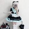 [SDSXZWG] Maid Lolita Kleid Set, Kurzarm, Abnehmbarer Kragen, Hohe Taille, Schlankmachendes Kostüm, Schleife, Rüschenschürze, Cosplay, Subkultur Stil, Schnitt