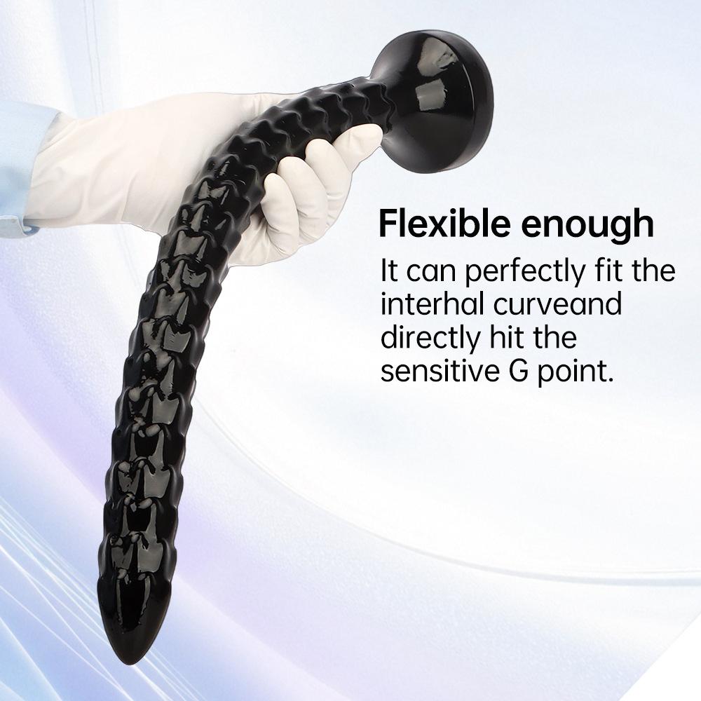 46cm Black PVC Extra Long Anal Plug Dilator Masturbator Sex Toy for Men and Women Dildo Big Dick Realistic Penis