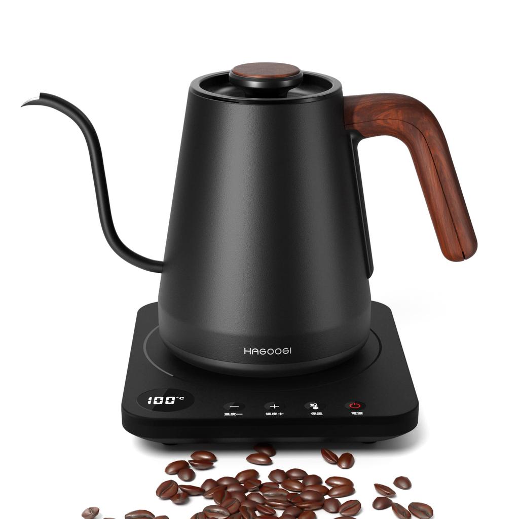 [2023 Renewal Edition] HAGOOGI Drip Kettle, 1.0L, 1200W, Electric Kettle, Coffee Pot, Temperature Control (1°C Increments), Keep Warm Function,