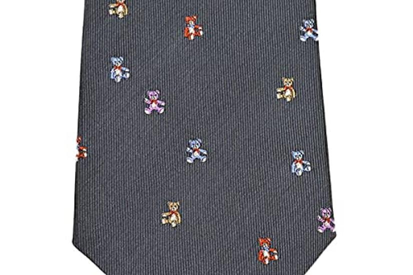 Paul Smith Teddy Bear Silk Tie 8cm eps21w003 GRAY Men's (Size Wide) GLU1-70