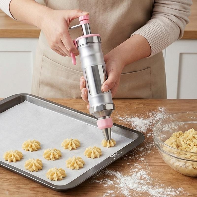 Professional Metal Cookie Frosts Decorating Set Includes 34Pieces Professional Cake Decorating Set For Home Bakers