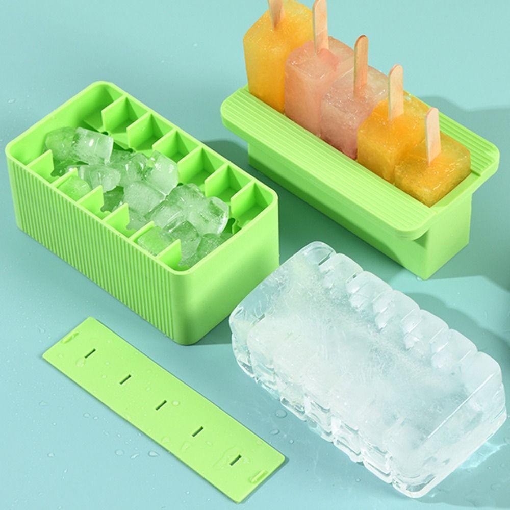 DIY Ice Cream Maker 2IN1 Press-Type Ice Maker Durable Silicone Ice Cube Tray Ice Cream