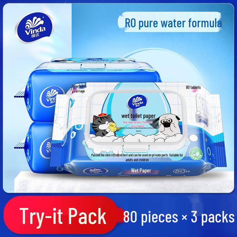 Vinda Flushable Pure Water Wet Wipes