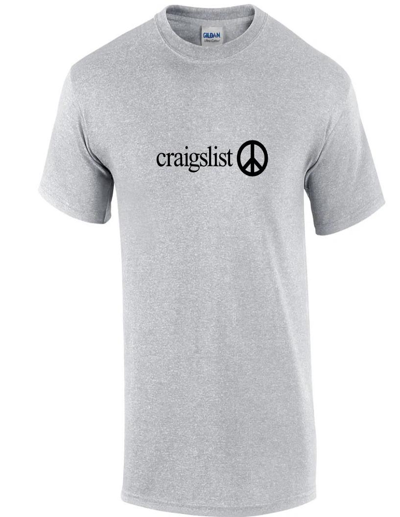 

Craigslist Black Logo Shirt internet Classified Ads Sport Gray Cotton T-Shirt L