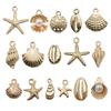 KC Golden Starfish Conch Marine Alloy Pendant Handmade Diy Bracelet Jewelry Accessories