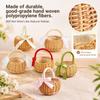 with Handles Imitation Rattan Handhold Basket Braid Storage Baskets  Living Room Decoration