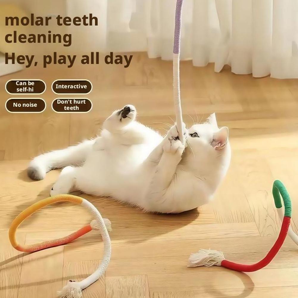 Cat Toys Chew Ropes, Interactive Molar Cotton Chew Rope Toy Teeth Cleaning, Safe Catnip Toys for Cats Rope Chew Toy Pet Supplies